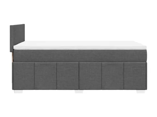 Sommier à lattes de lit et matelas Gris foncé 90x190 cm Tissu
