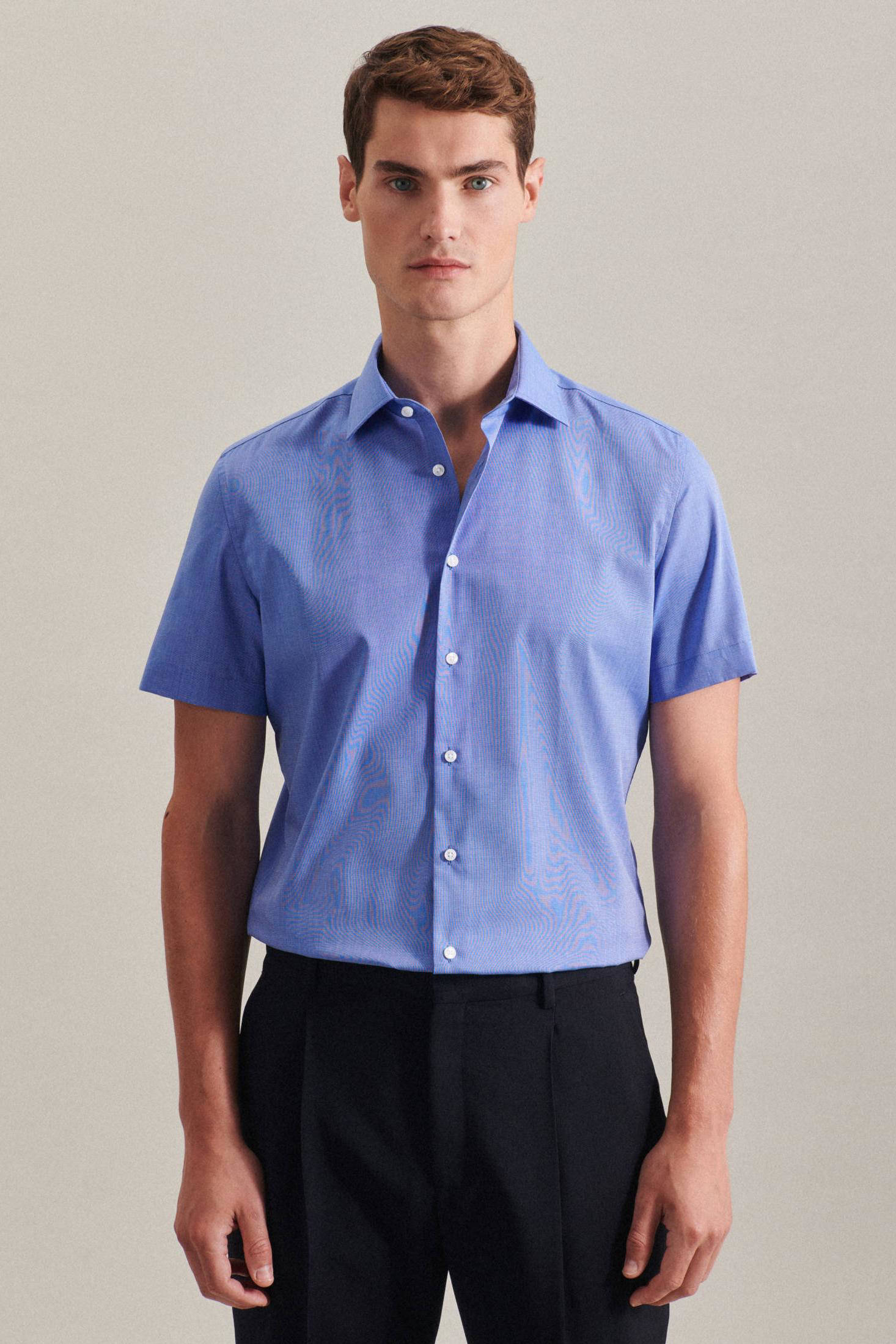 Seidensticker slim fit overhemd blauw