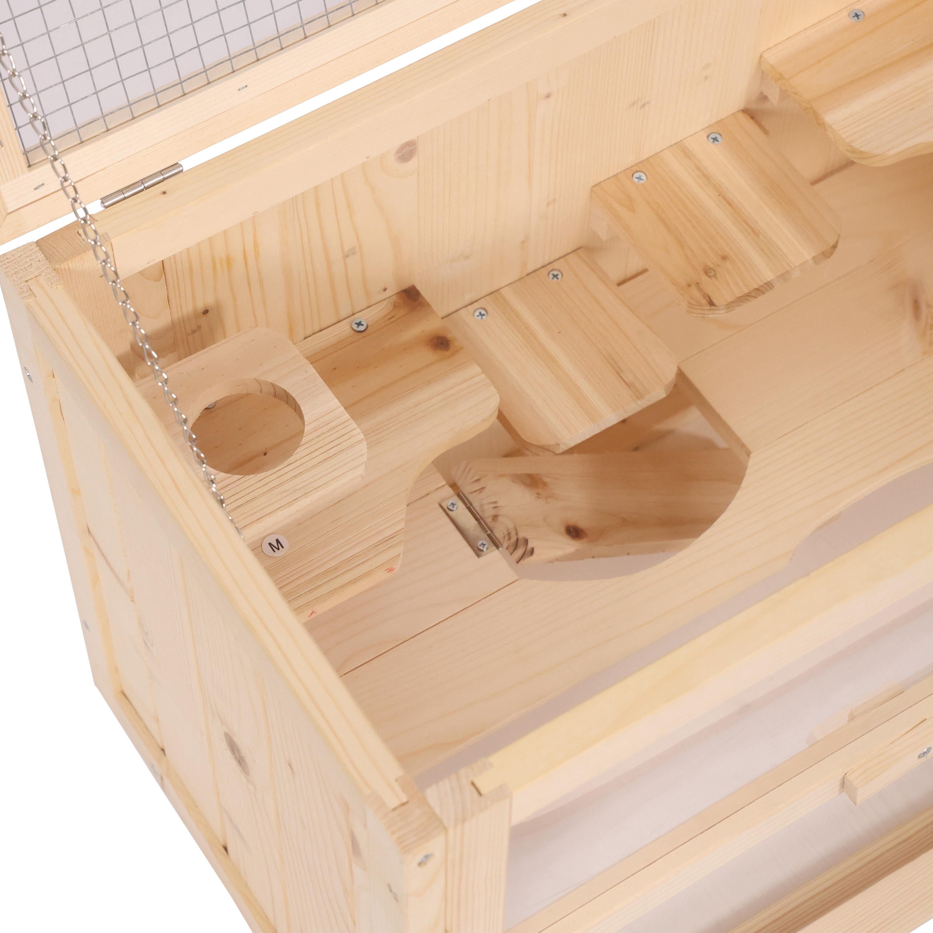 Kleintierkäfig Holz 60 x 35 x 42 cm natur
