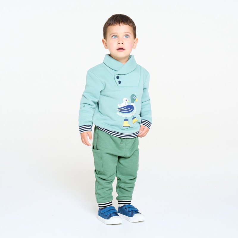 Pantalon molleton jogging vert bébé garçon Vert