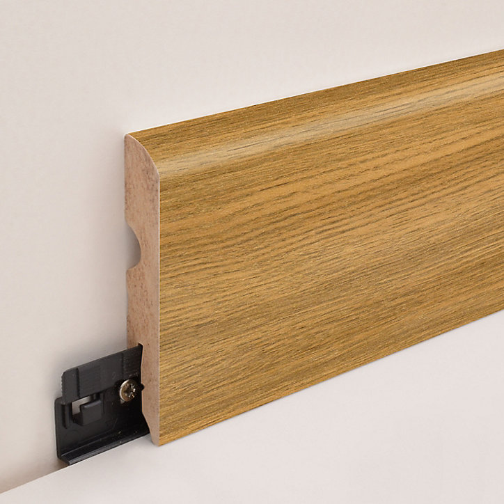 Plinthe arrondie MDF décor 370 chêne blond GoodHome 220 x 8 cm, ép.13 mm