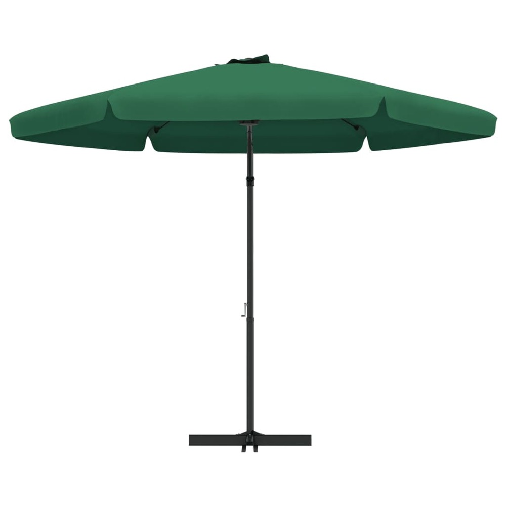 Parasol d'extérieur avec mât en acier 300 cm vert