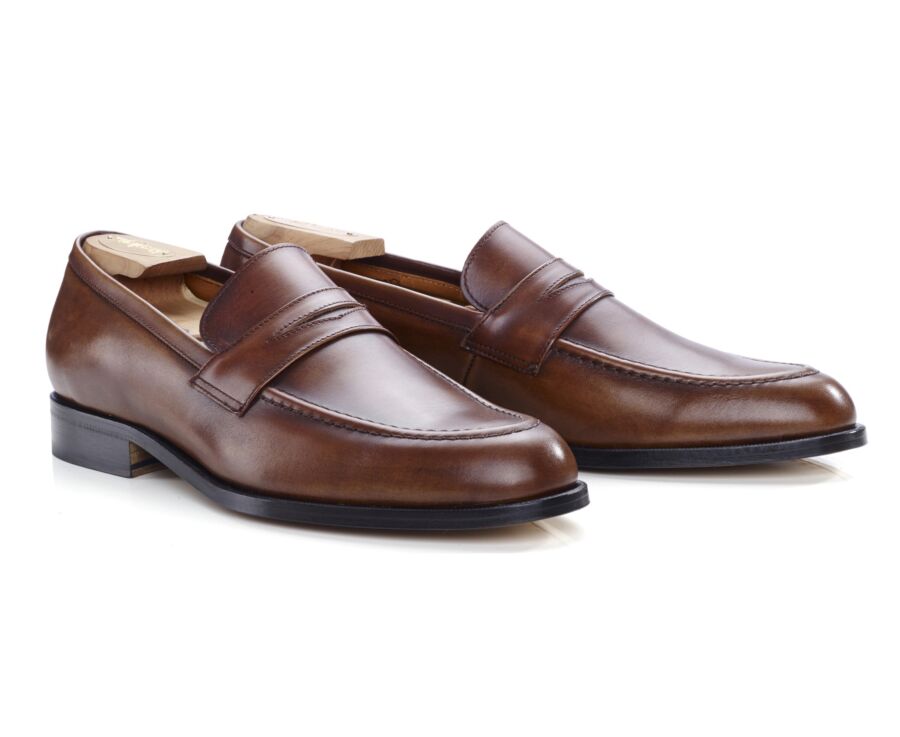 Mocassin cuir homme Cognac Patiné - DIXTON