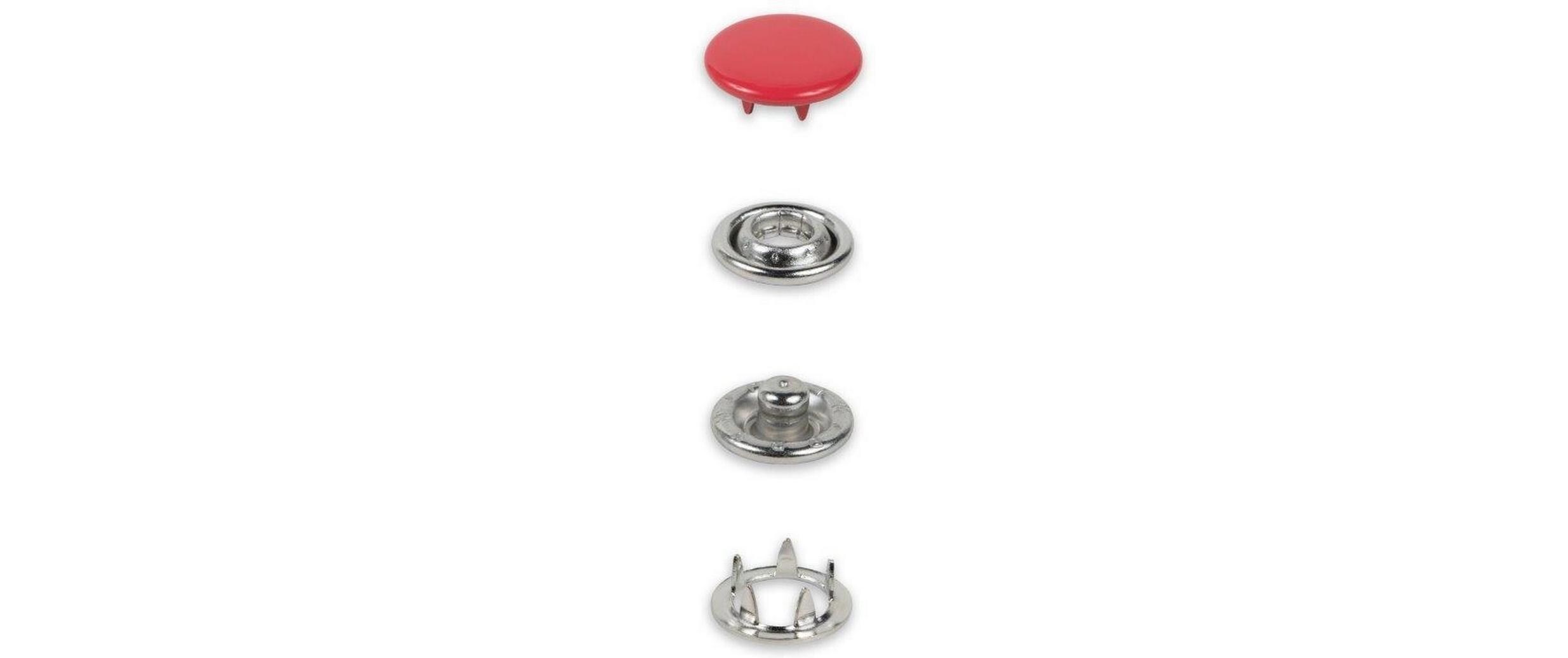 Druckknöpfe Jersey 12 mm, RotBunt lackierte Jersey Druckknöpfe