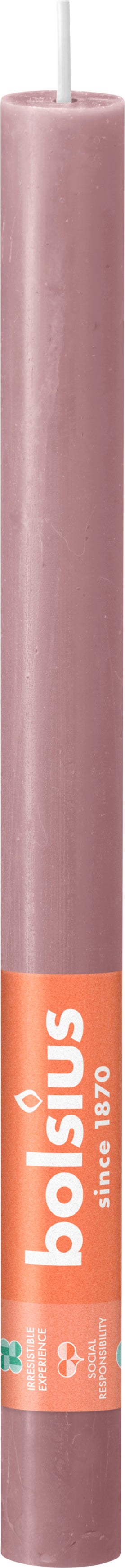 Bolsius dinerkaars Rustiek Shine roze / grijs 13 uur D 2,3 H 27 cm