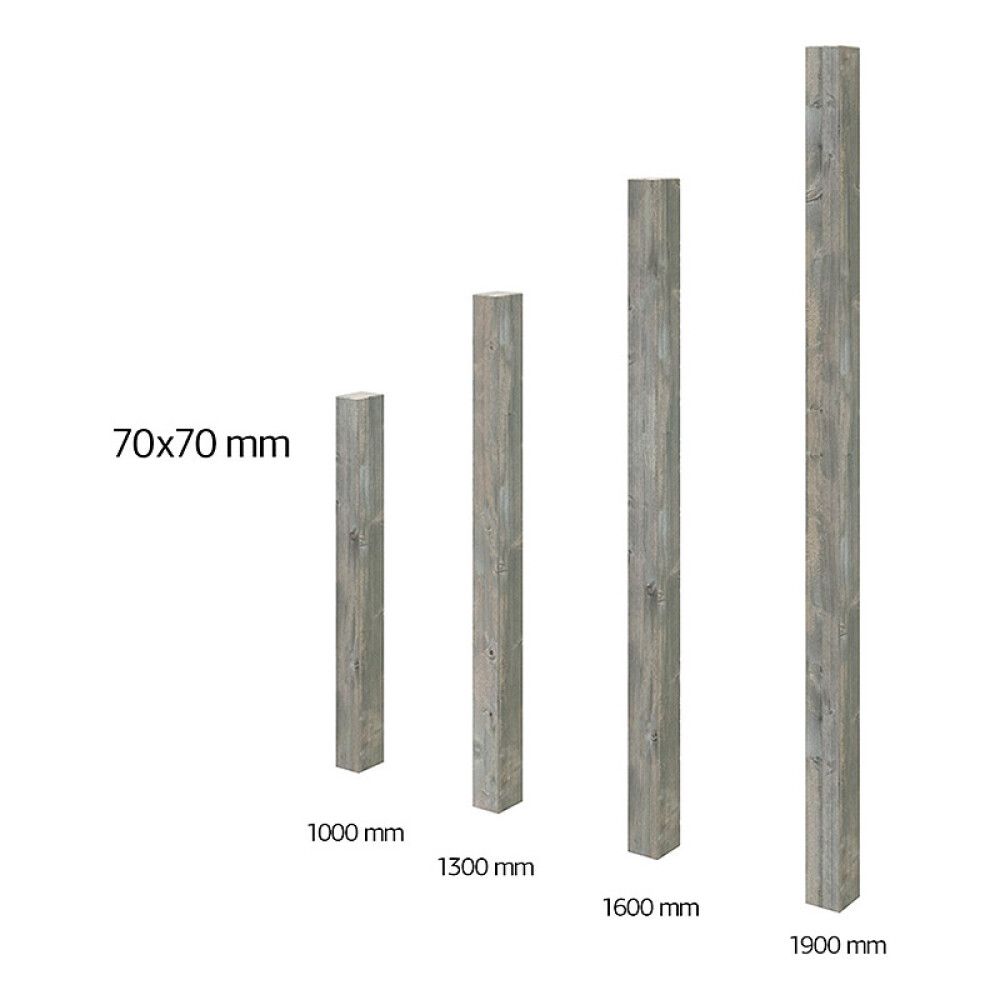 STOLPE PALMAKO MASSIV GRÅ 70X70X1600MM