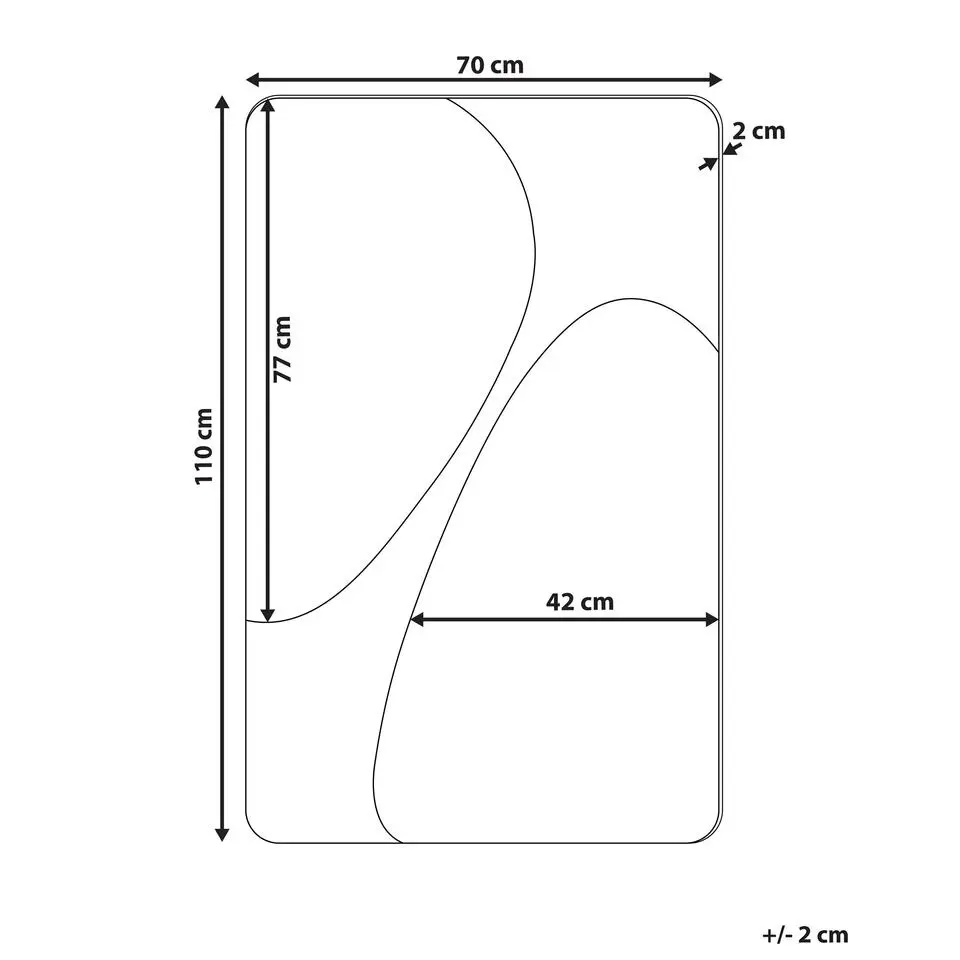 ORMES - Wandspiegel - Grijs - 70 x 110 cm - Glas