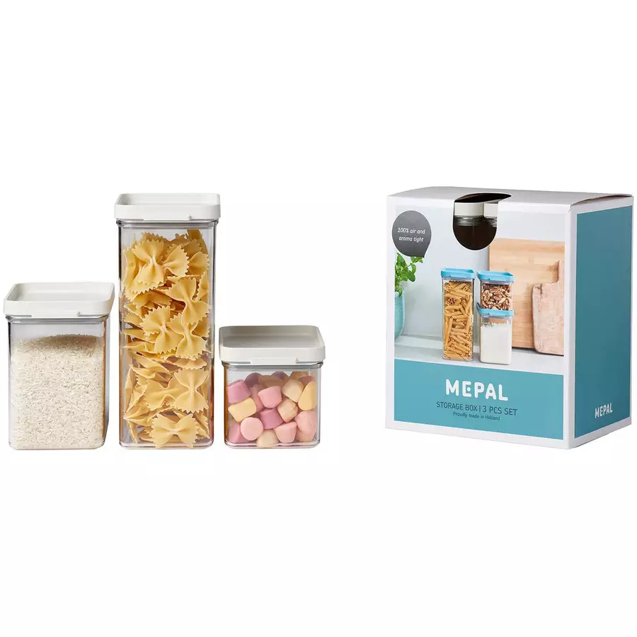 Mepal Vorratsdosen-Set Omnia 700 + 1100 + 2000 ml 3er Set weiß