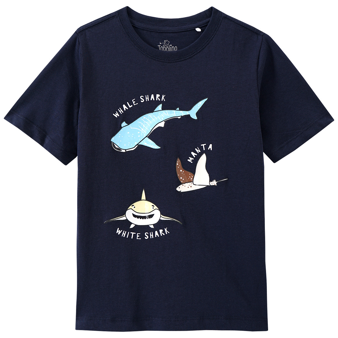 Topolino Jungen T-Shirt mit gummierten Prints dunkelblau