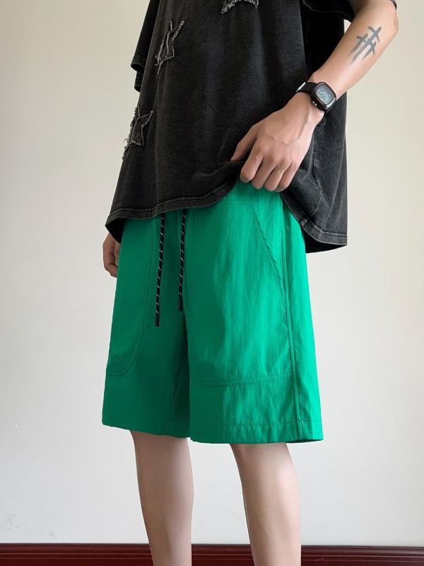 Obikan - Effen shorts met trekkoordtaille