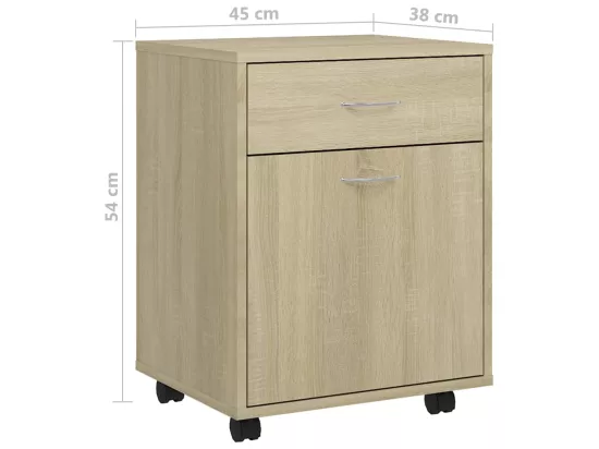 Armoire à roulettes Chêne sonoma 45x38x54 cm Bois d’ingénierie