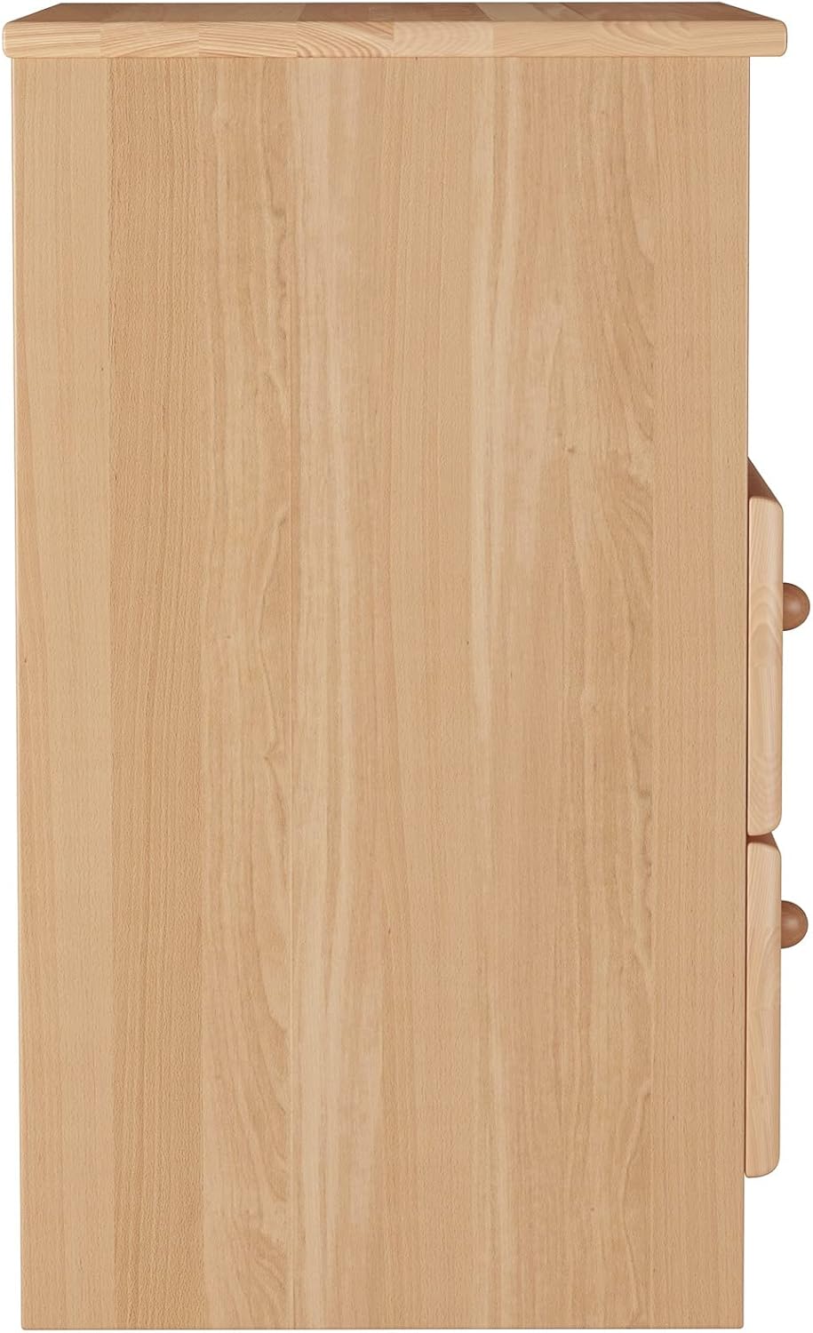 Erst-Holz 90.20-K35 hohe Nachtkonsole Buche Nachttisch mit Zwei Schubladen und offenem Fach