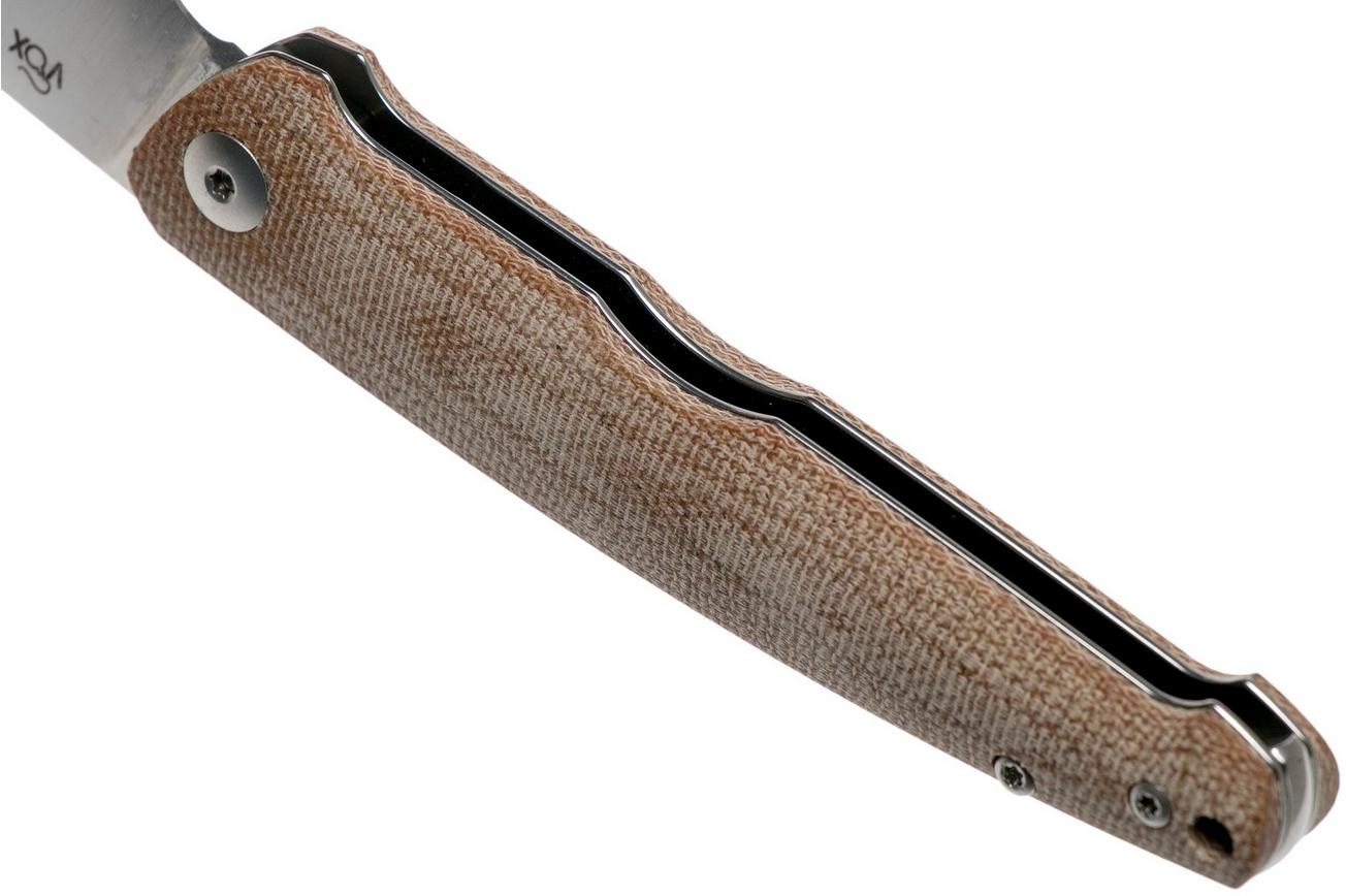 Viper Key V5976CN Natural Canvas Micarta zakmes, Jesper Voxnaes design