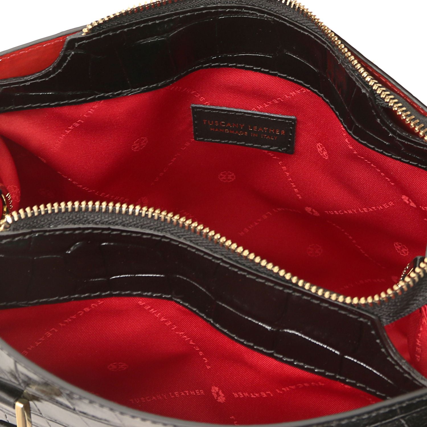 TL142504 – Croque – Croc print leren Handtas