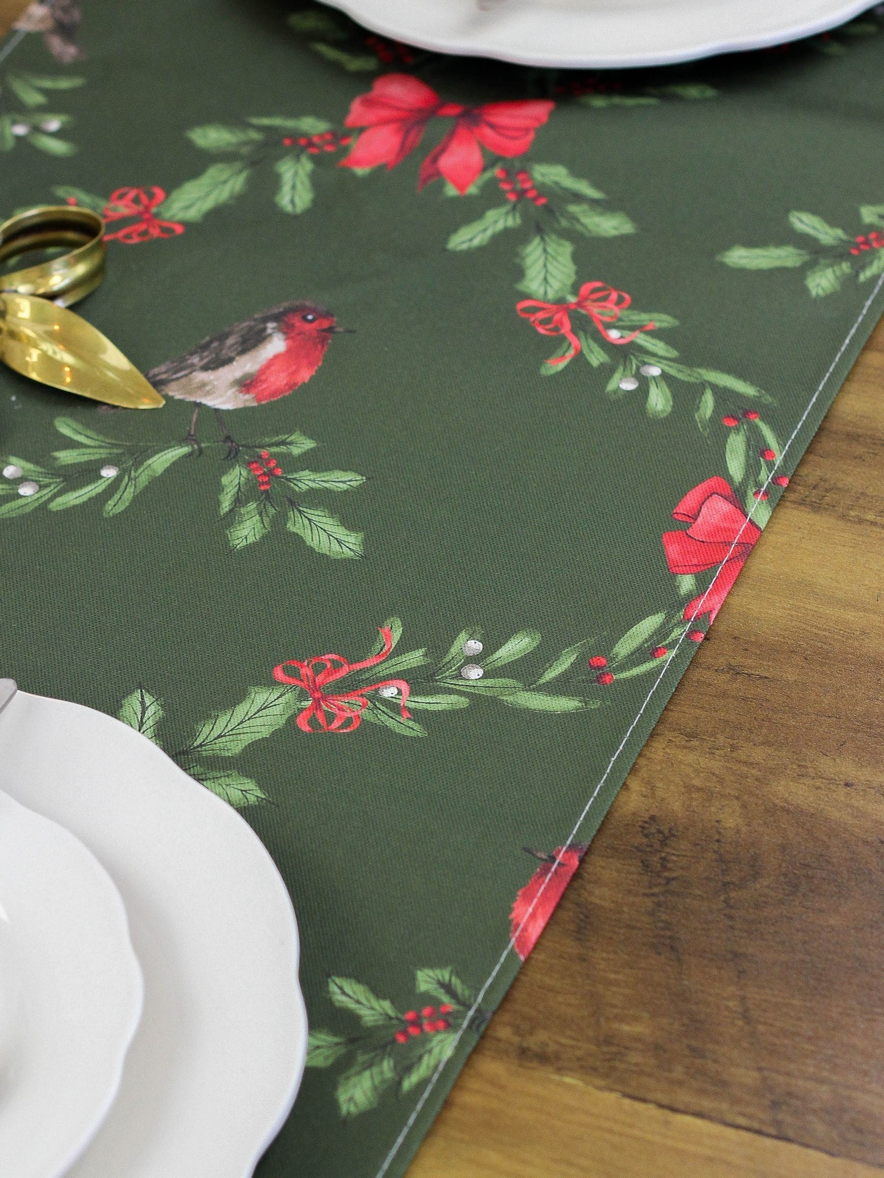 Avalon wonen tafel met slingers 100% katoenen kerstloper