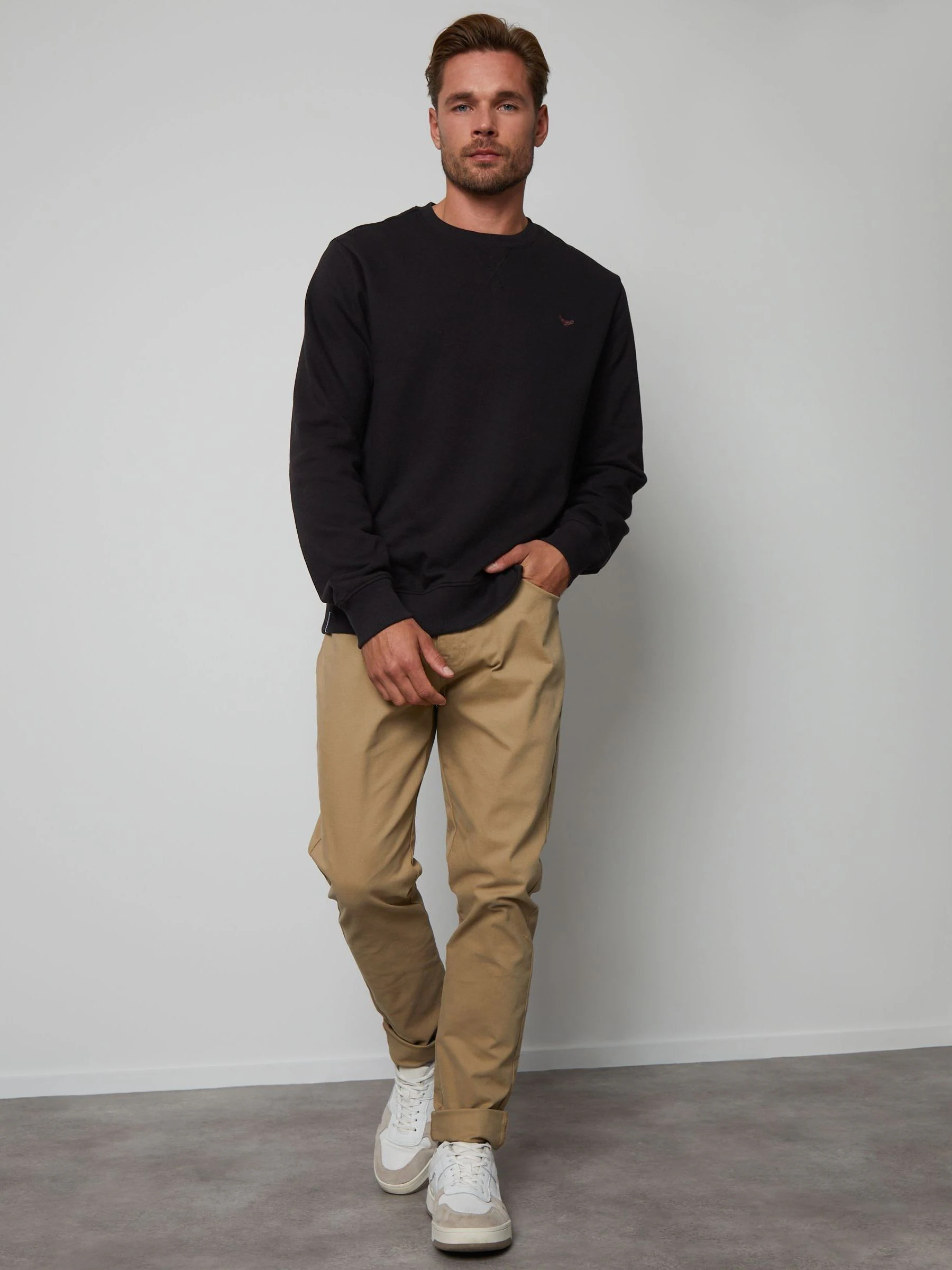 Zwart - Ronde hals - Threadbare sweatshirt met ronde hals