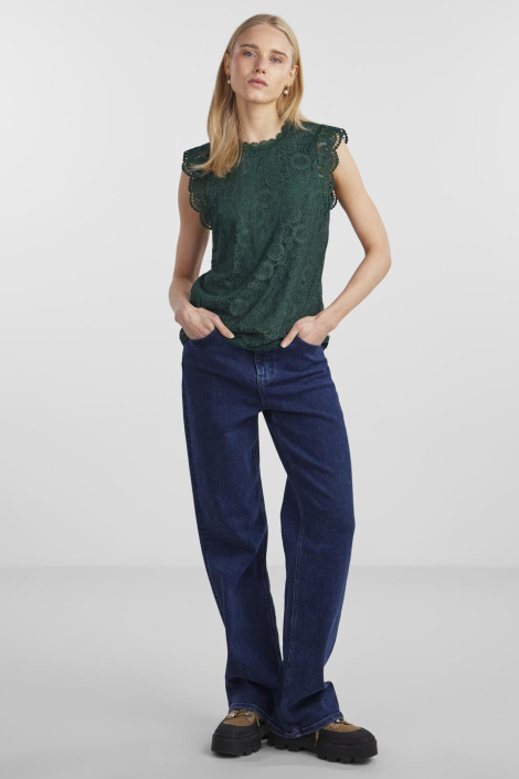 Pieces groene dames top