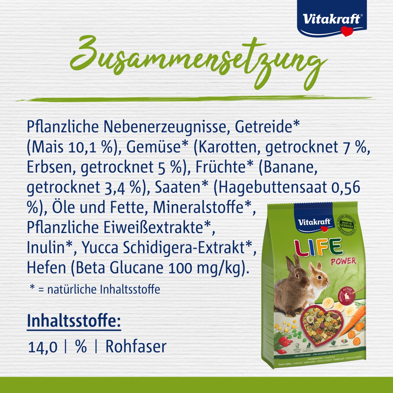 Vitakraft LIFE POWER Zwergkaninchen 1,8 kg