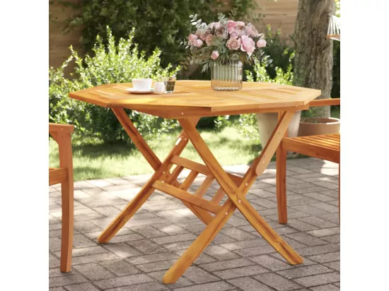 Table pliable de jardin Ø110x75 cm bois d'acacia solide