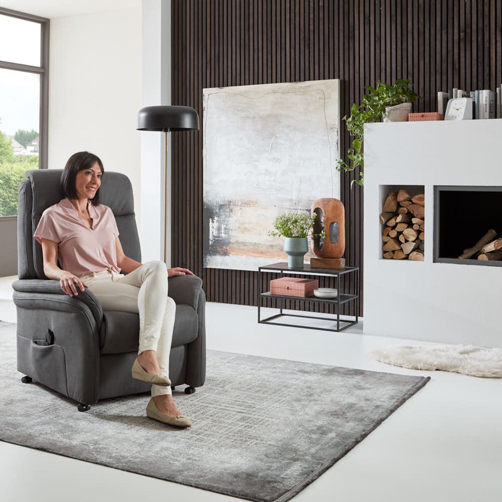 Relaxsessel - anthrazit - mit E-Motor - small