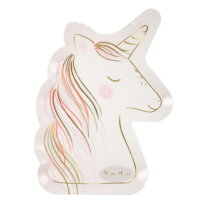 Meri Meri Assiettes en carton Licorne - Set de 8