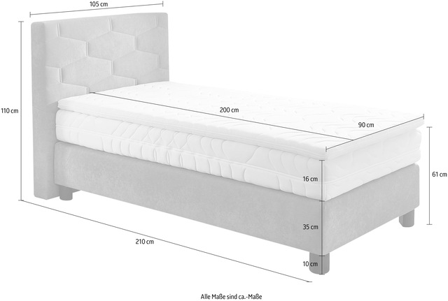 Westfalia Schlafkomfort Boxspringbett wahlweise mit Topper