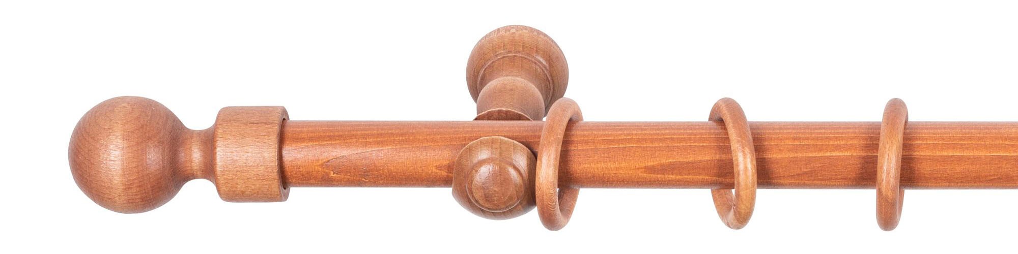 SN DECO GROUP Gardinenstange »Giro« 1 läufig-läufig Fixmass 28 mm, Holz, verschiedenen Längen und Farbe, Komplettset
