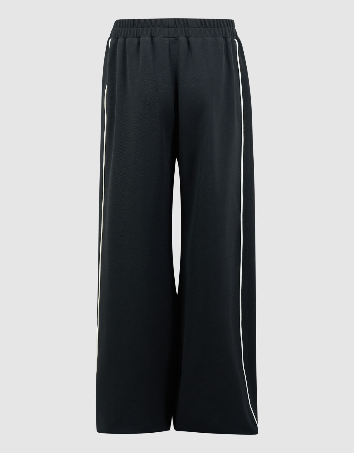 Piping Wide Leg Fit Broek Zwart