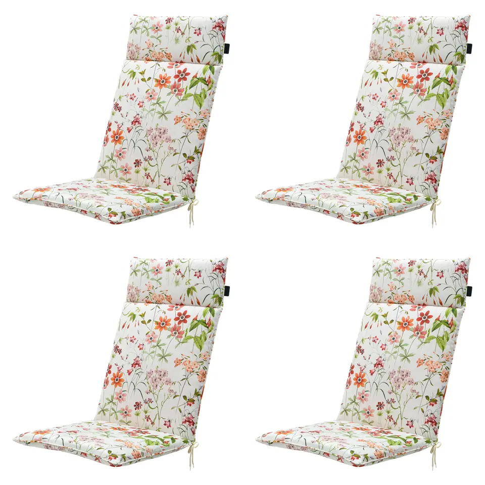 Madison - Tuinstoelkussen Hoge Rug Milly natural - Ca. 120x50 cm - Set van 4