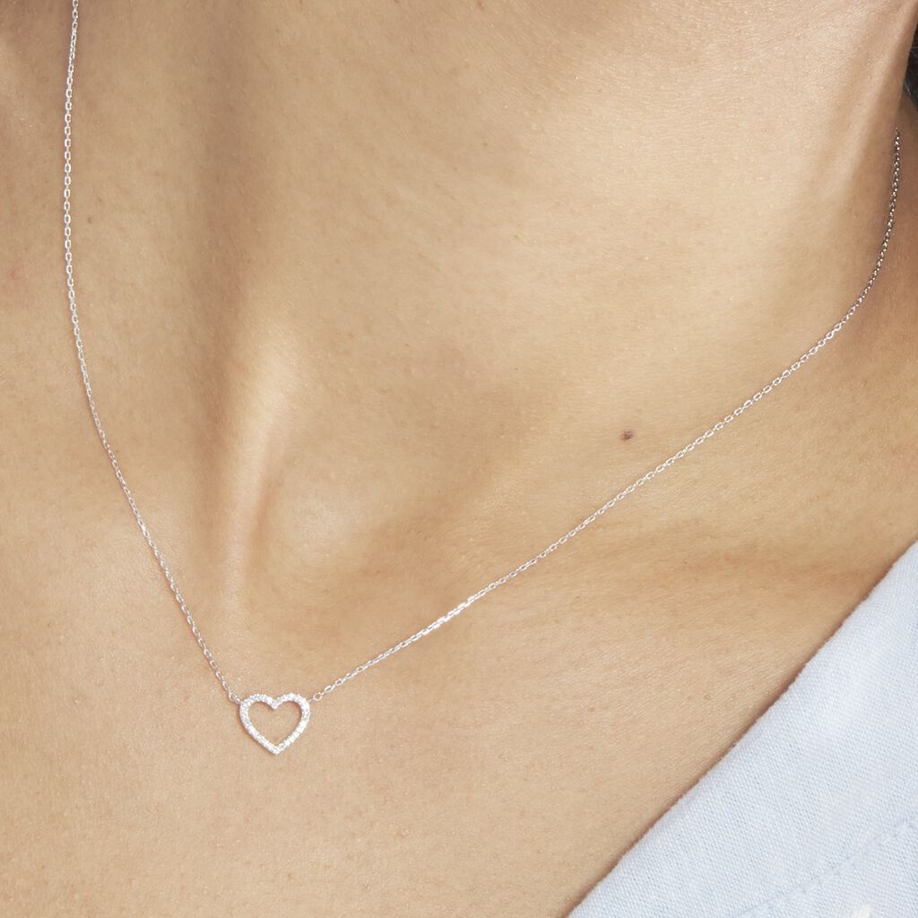 Collier Sloanne Or Blanc Diamant