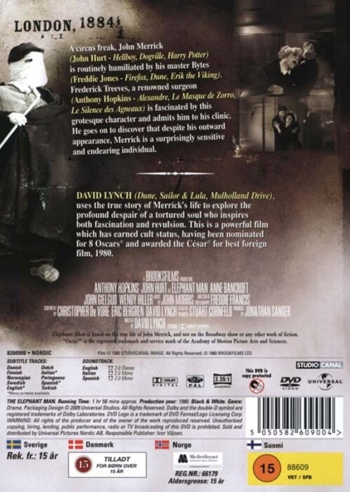 Elefantmanden / The Elephant Man - DVD