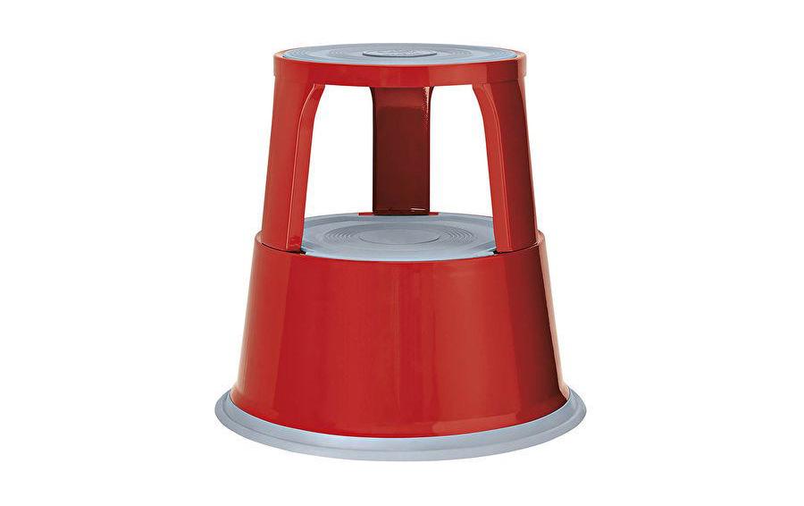 Hocker Step Metall, RotRollhocker aus Metall