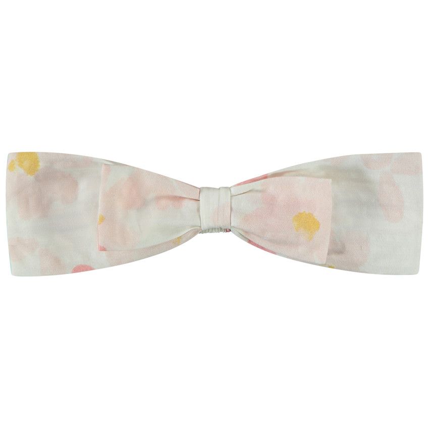 Bandeau à nœud imprimé floral pour bébé fille - Ecru