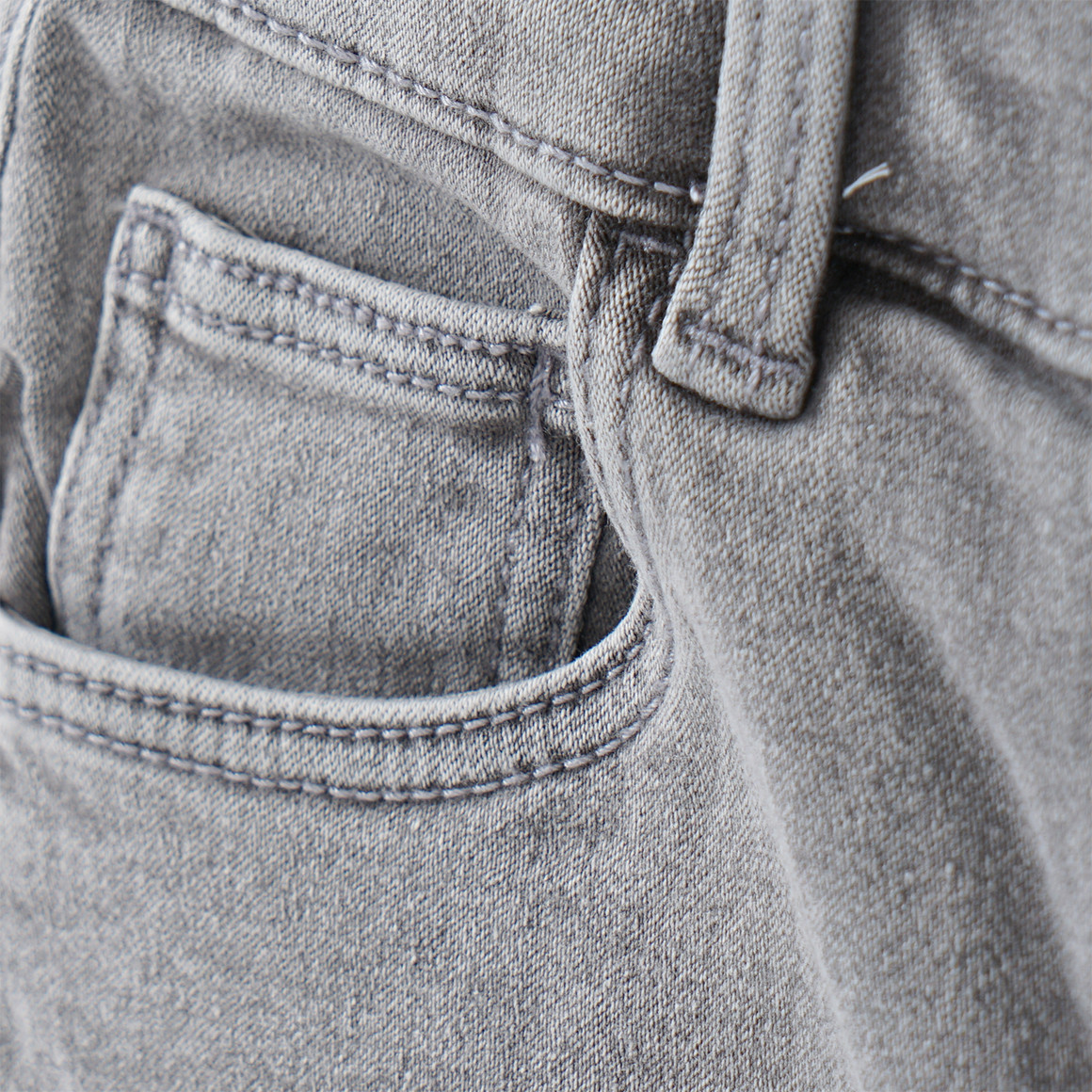 Famy 3 Mädchen Jeansshorts im Five-Pocket-Style dunkelblau / blau / grau