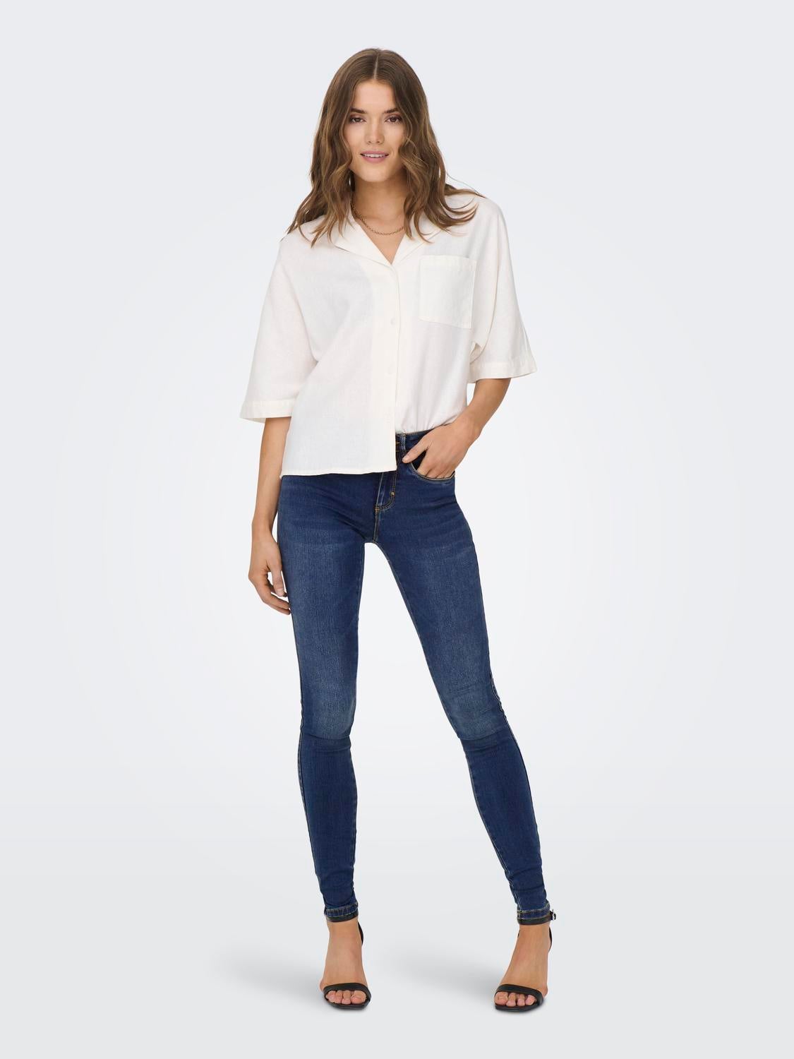 ONLROYAL Mittlere Taille Skinny Fit Jeans Dark Blue Denim