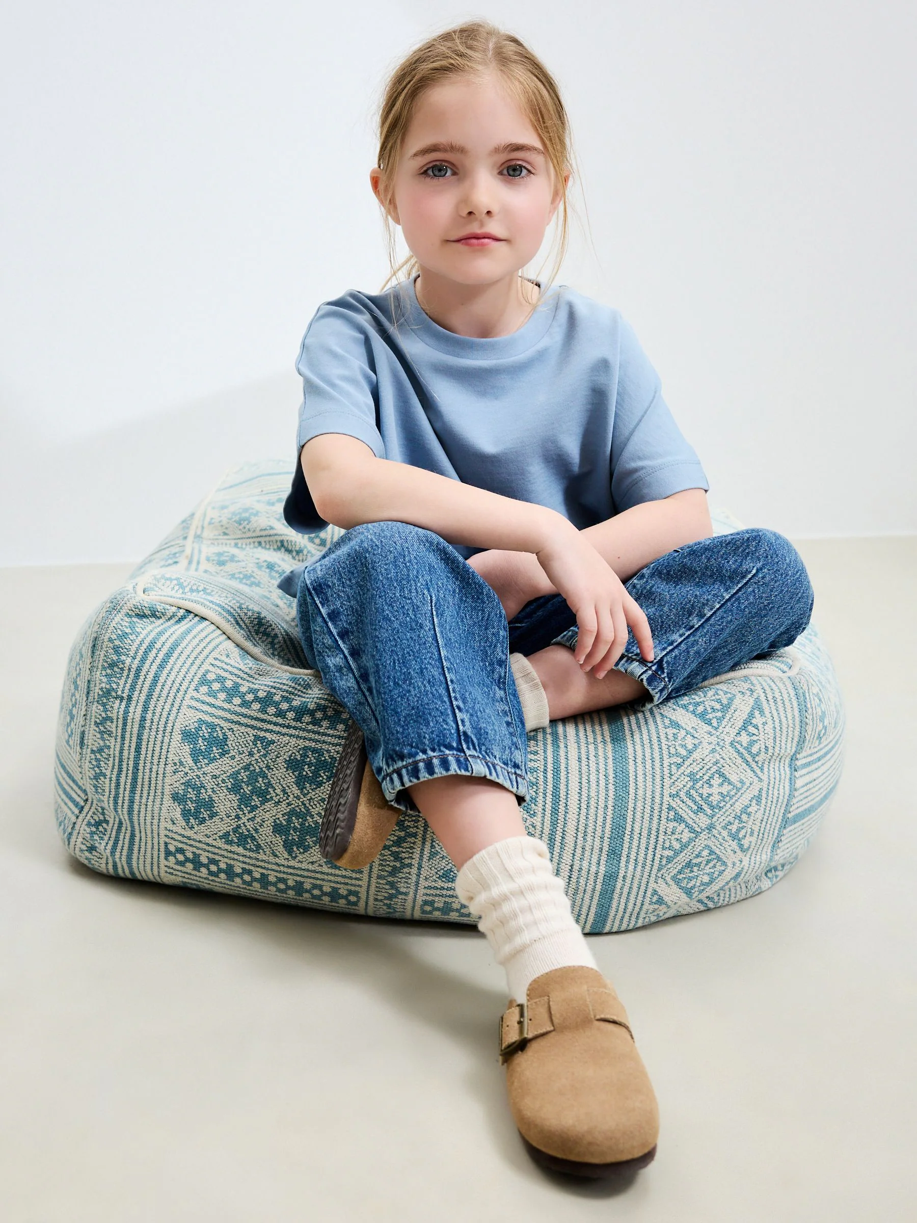 Middenblauw denim - Barrel jeans (3-16jaar)
