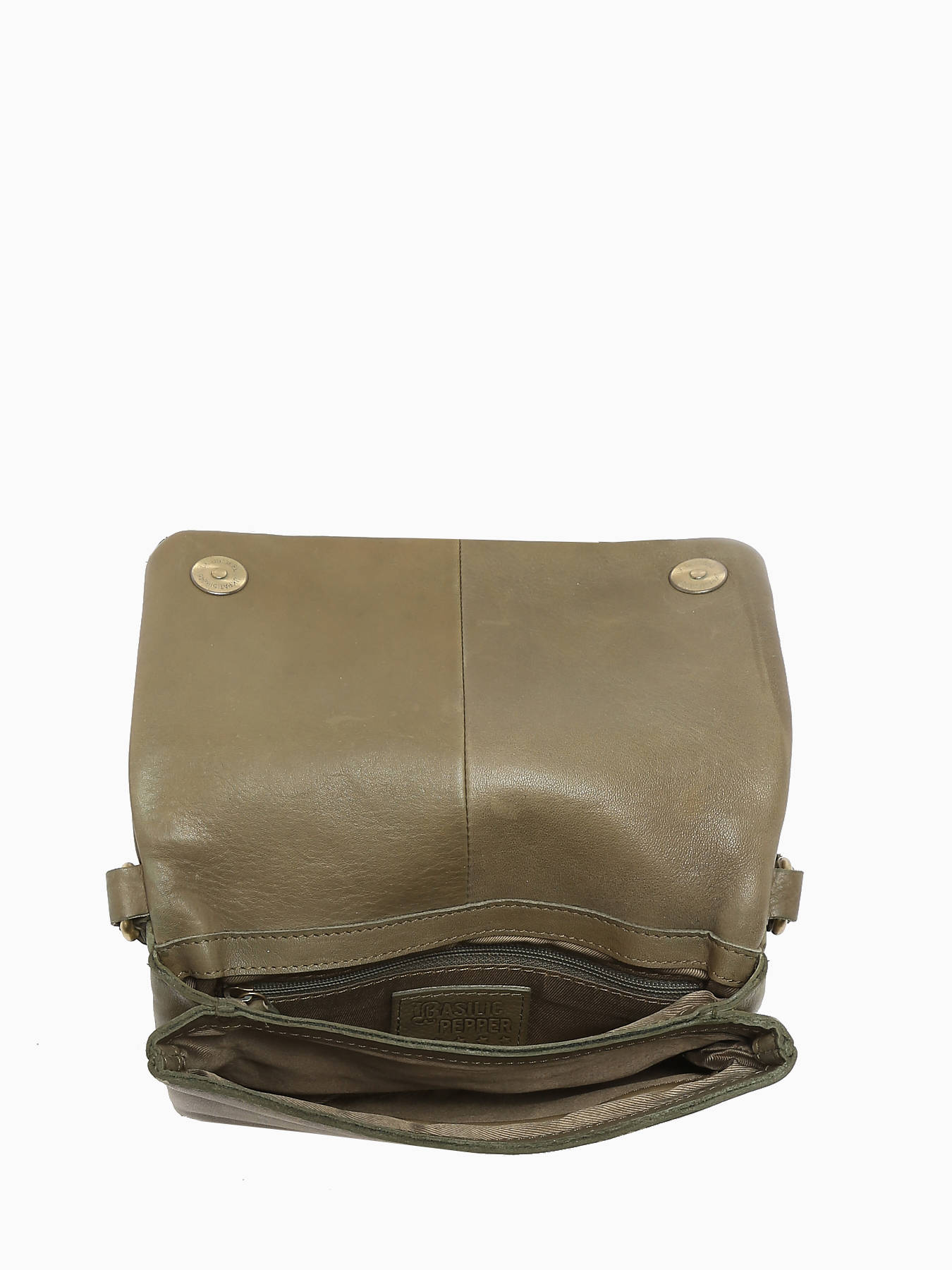 Sac bandoulire Boston cuir BASILIC PEPPER