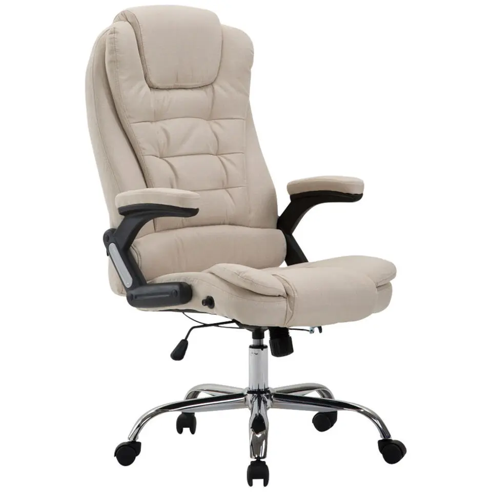 CLP Bureaustoel Thor chroom Frame - Stof - creme