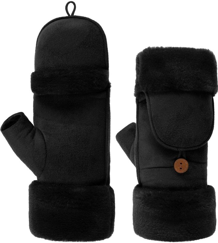 Lipodo - Vingerloze Handschoenen - Verwarmend - Pluche en Wol