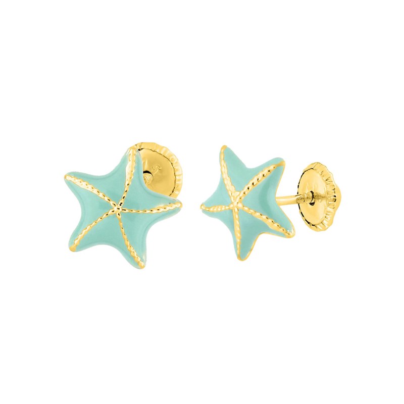 Boucles d'oreilles enfant  - Or 18 Carats - Etoile