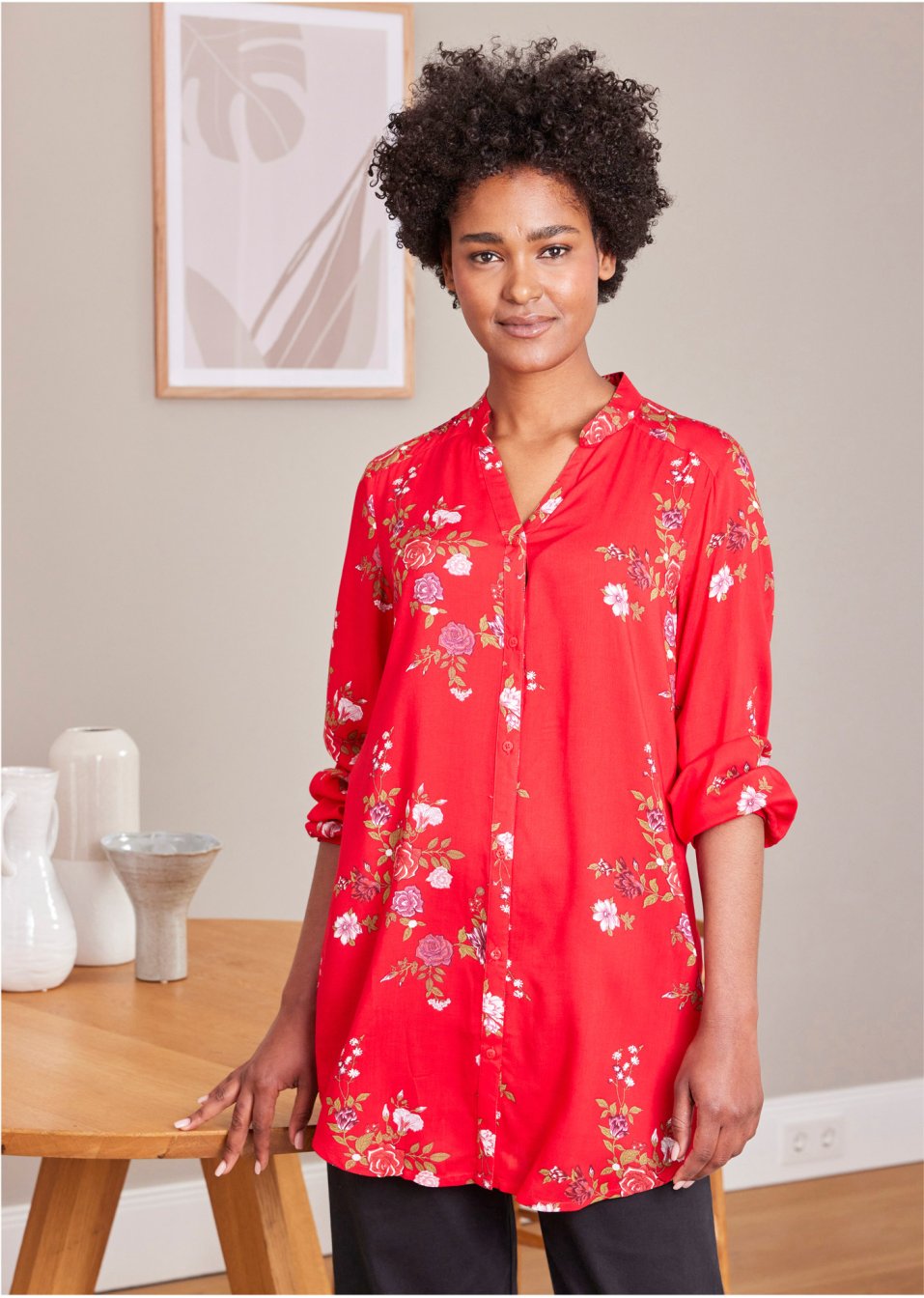 Tunique longue en viscose, coupe large