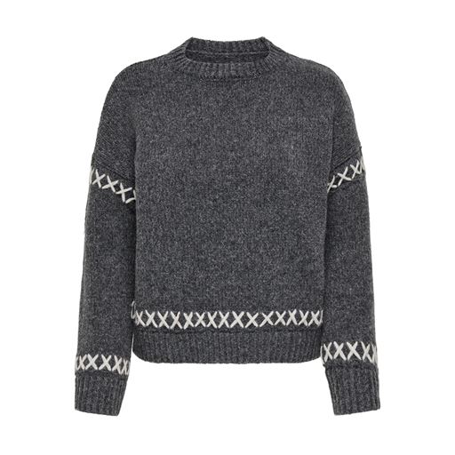 ONLY Amanda Striktrøje, Dark Grey Melange, XS