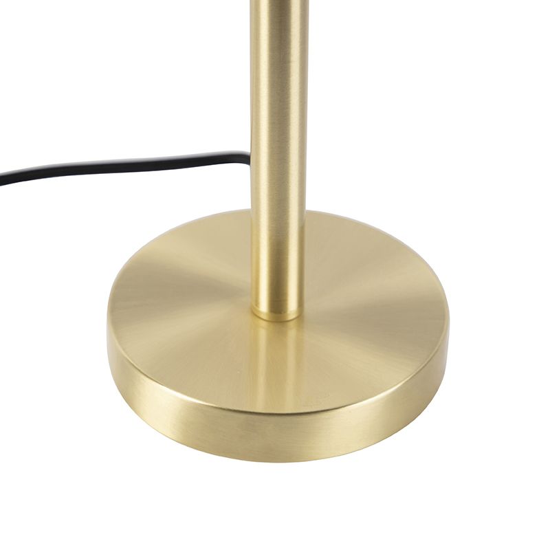 Klassieke tafellamp messing met zwarte kap 32 cm - Simplo