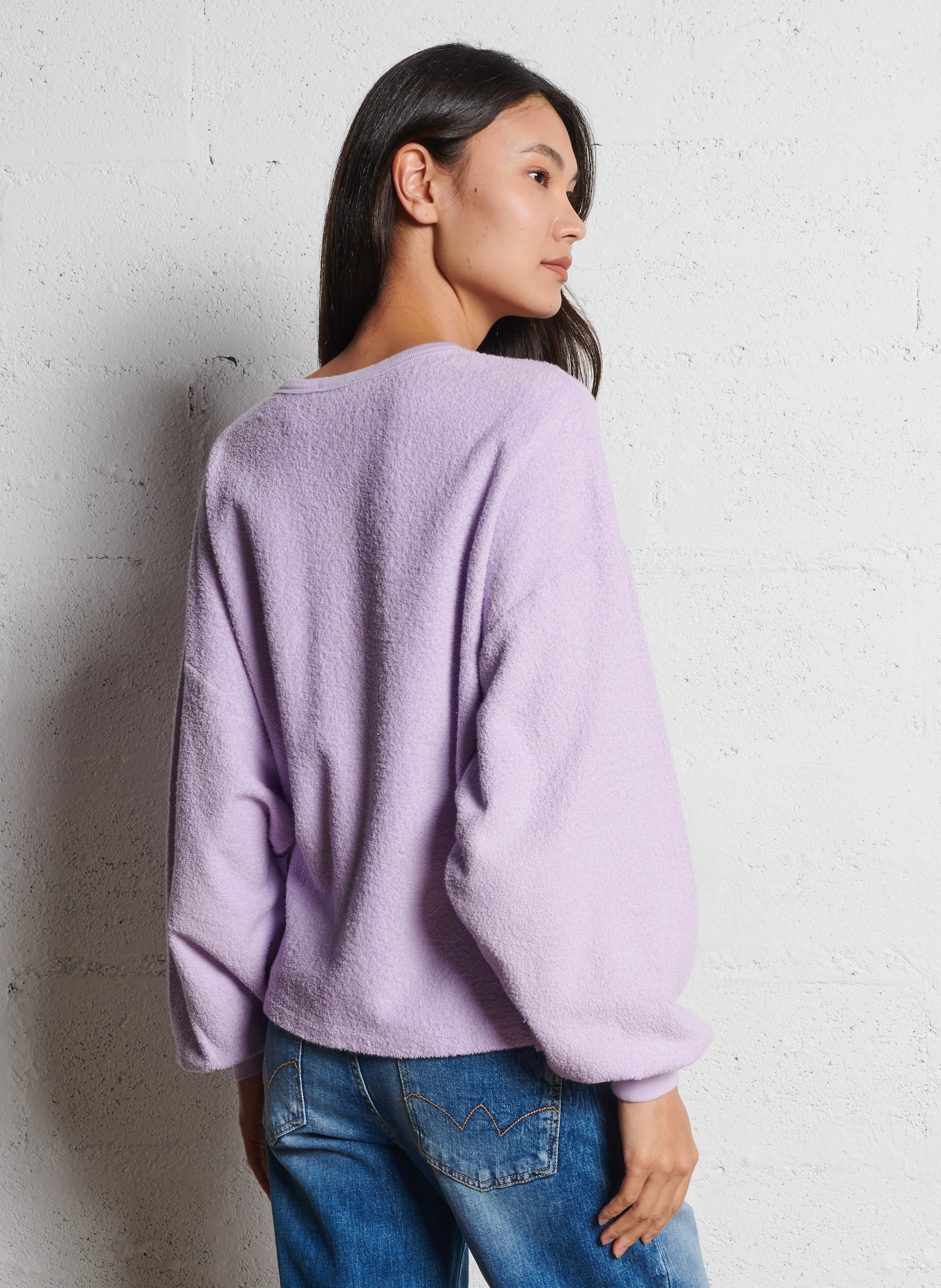 BOBYPARK - Sweat molletonné avec tissu éponge en coton bio | Violet