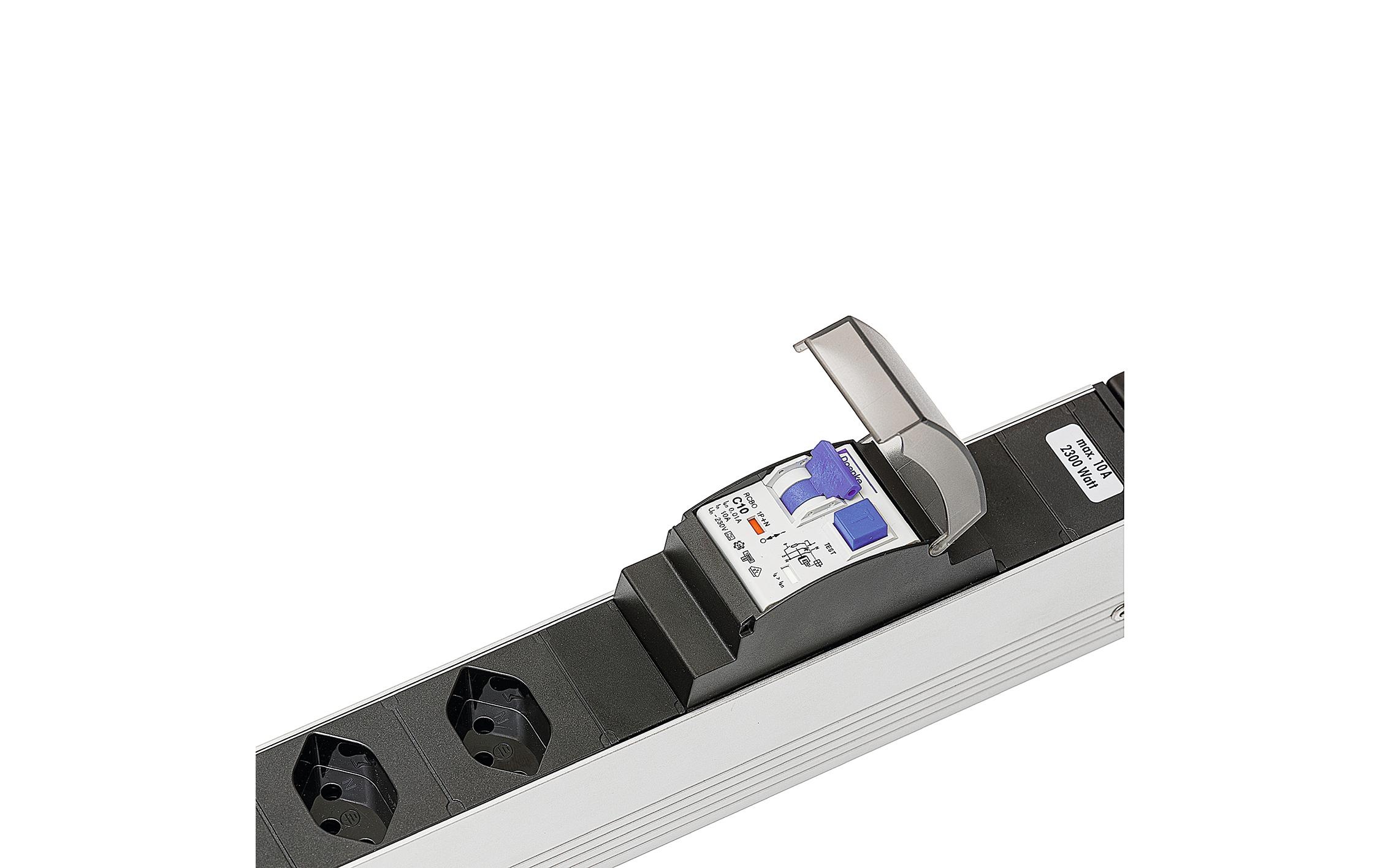 Steckdosenleiste »STEFFEN Alu Modular 6x T13 mit FI-LS« ( Kabellänge 3 m)
