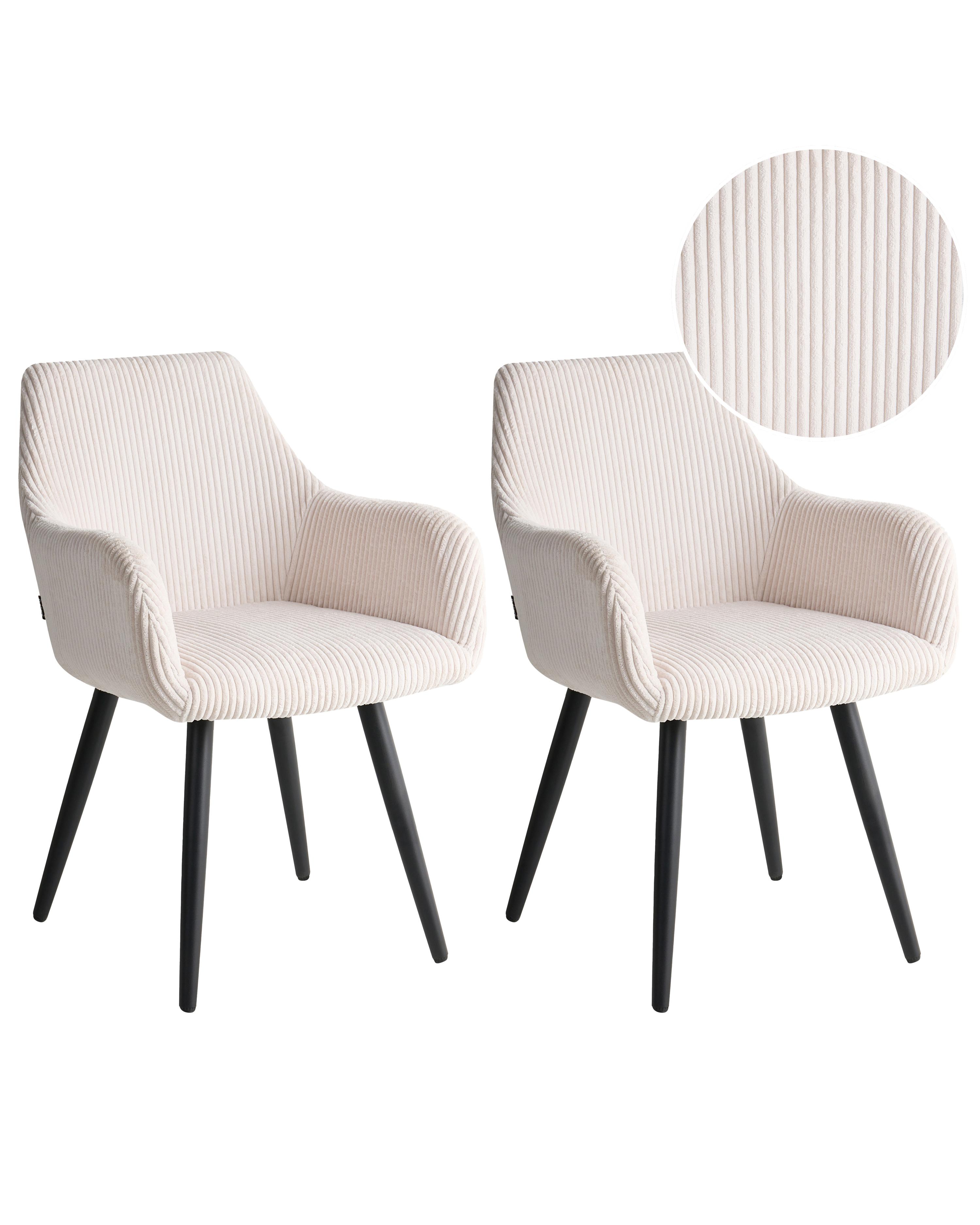 Set van 2 eetkamerstoelen MORI Corduroy Lichtbeige