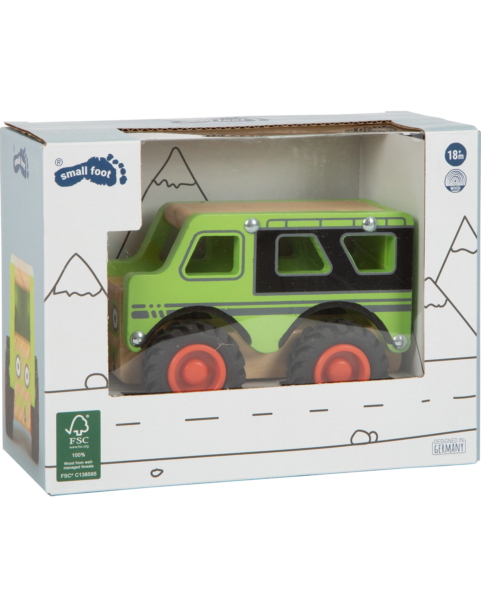Holz-Fahrzeug GELÄNDEWAGEN in grün