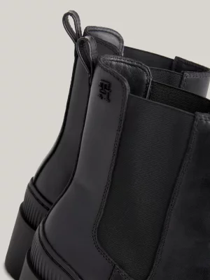 Botas de couro com salto bloco médio