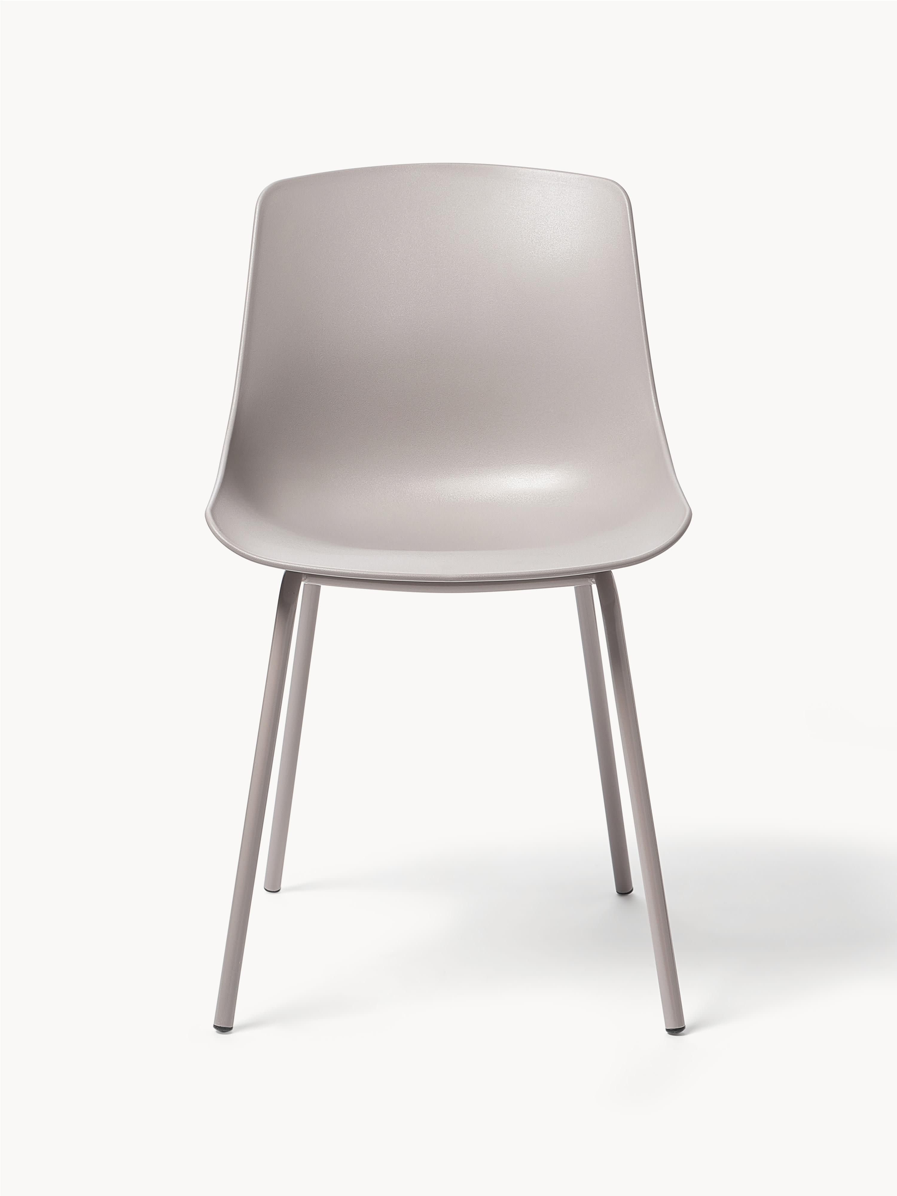 Kunststoffen stoelen Dave met metalen poten, 2 stuks