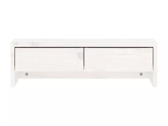 Support de moniteur Blanc 50x27x15 cm Bois de pin solide